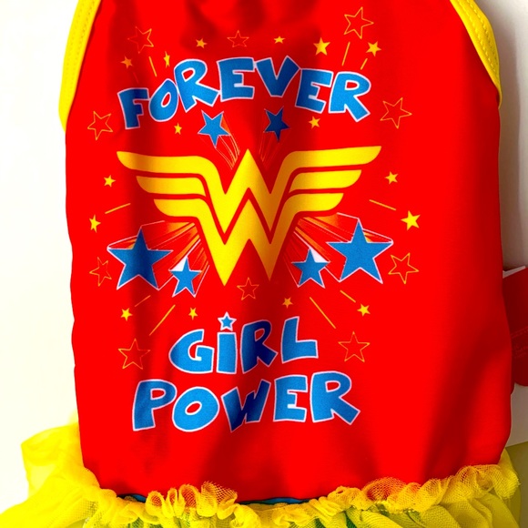 NWT! Girls Wonder Woman One Piece Bathing Suit! Size 2T - Picture 3 of 5